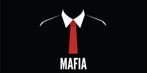 Fototapeta mafia man silhouette crime red tie obraz