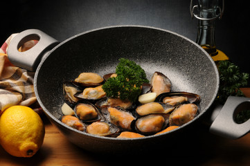 Mytilus galloprovincialis Mediterreense mossel Miesmuscheln aus Galicien Черноморская мидия 地中海貽貝 Peoci ムラサキイガイ Cozza Diepwatermossel Pepata di cozze صدف سیاه مدیترانه 