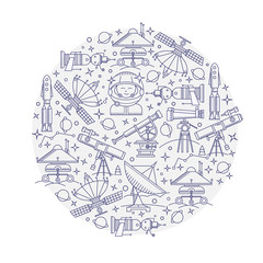 Set of vector space in the circle icon