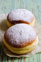 Donut in powdered sugar