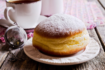 Donut in powdered sugar