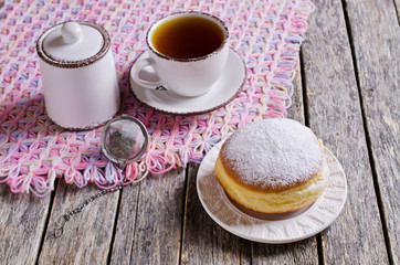 Donut in powdered sugar