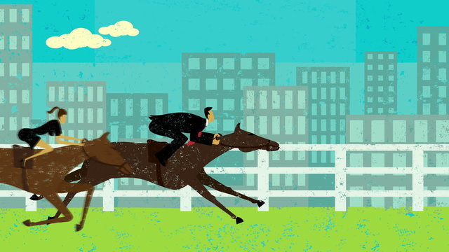 Business people horse racing
Business people in a horse race to achieve their goal. 