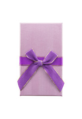purple gift box isolated white background