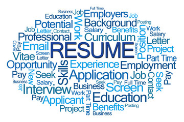 Fototapeta premium Resume Word Cloud