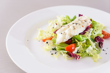 fish with salad