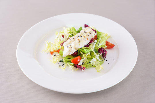 fish with salad