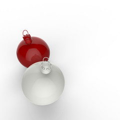 Empty 3d Christmas ornament on white background