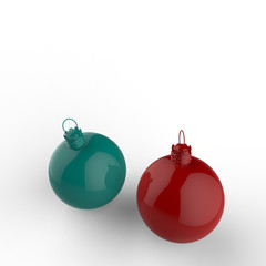 Empty 3d Christmas ornament on white background