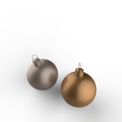 Empty 3d Christmas ornament on white background