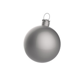 Empty 3d Christmas ornament on white background