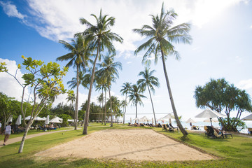 Volleyball nets on the beach