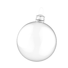 Empty 3d Christmas ornament on white background