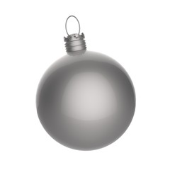 Empty 3d Christmas ornament on white background