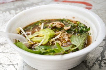 Asian noodle with blood Thailand food