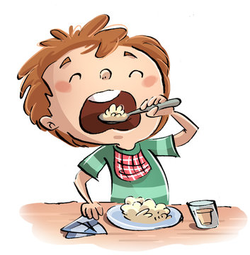 ni&ntilde;o comiendo