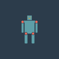 Funny robot flat icon