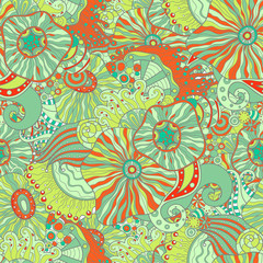 Doodle abstract hand-drawn background. Wavy seamless pattern.