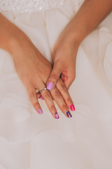 Woman tries on her beautiful ring