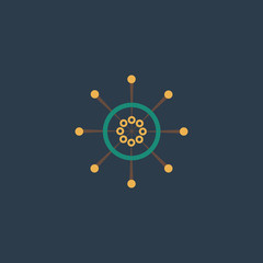 Yacht wheel symbol. Helm silhouette.