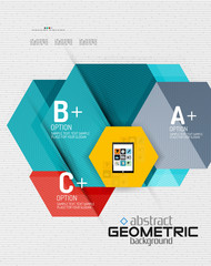Abstract info banner with options, geometric paper style