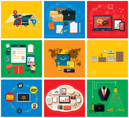 Business Online, Social Media, Delivery Concept