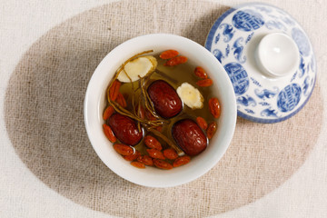 A bowl of traditional Chinese medicine health tea