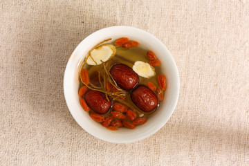A bowl of traditional Chinese medicine health tea