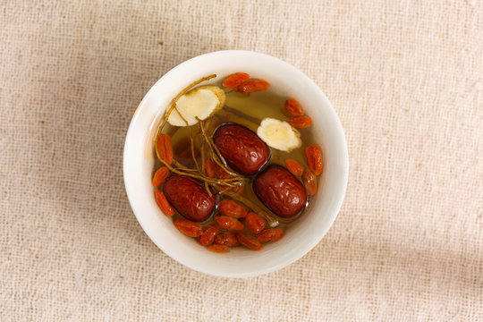 A bowl of traditional Chinese medicine health tea