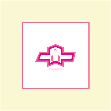 A logo of a Hospital, where people get good teatment. This logo best of use healthcare, heald organization, pink or save health, goold health. 