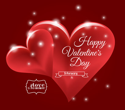 Valentine's day or Wedding background with hearts