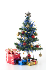 gift box and christmas tree