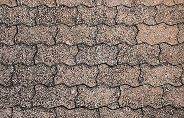Pavement made of tiled bricks
