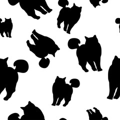 Seamless vector background with decorative cats