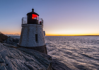 Castle Hill Lighthouse at sunset