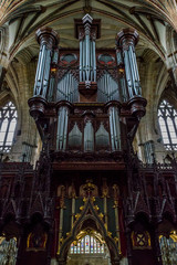 Fototapeta na wymiar Exeter Cathedral organ - view from Sanctuary