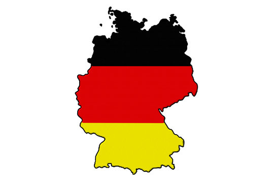 Deutschland Umriss und Textil-Fahne
