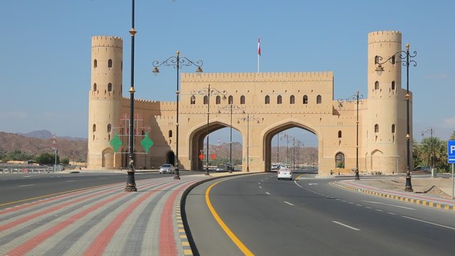 Gate to the old city of Nizwa, Sultanate of Oman, Middle East