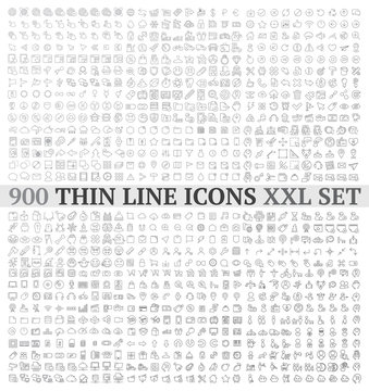 Thin line icons exclusive XXL collection