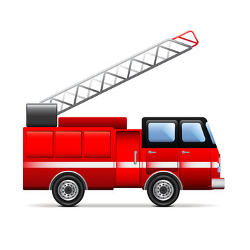 Fire engine isolated on white vector