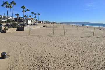 Manhattan beach in southern California on a November day.
