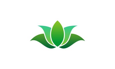 abstract green flower company logo
