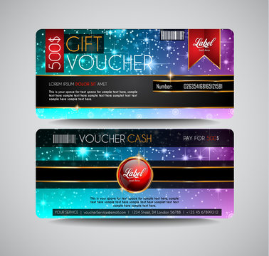Voucher Gift Card layout template for your promotional design