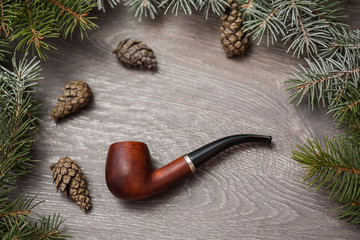 pine cone tree snow macro tobacco pipe