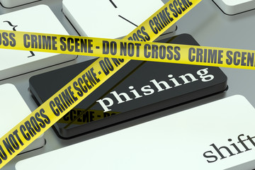 phishing concept, on the computer keyboard