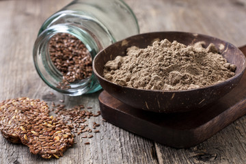 flax flour in a bowl