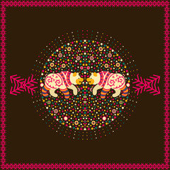 Naklejka premium Filimonovo circular ornament