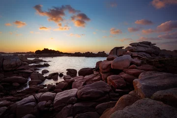 Fotobehang Ploumanach, Brittany, France at sunset © csimages