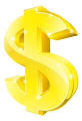 Gold dollar sign