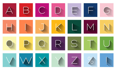 Flat Design Letters, icons alphabet concept background © dizain